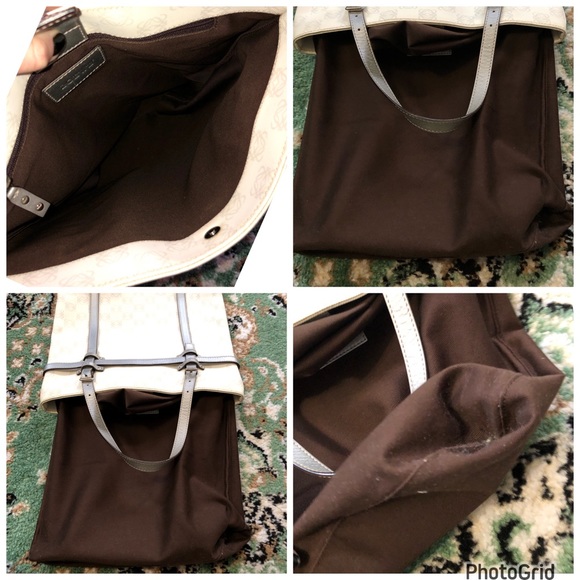 Loewe AUTHENTIC 2007 Anagram White Metallic Silver PVC Shopping Tote Bag - Picture 15 of 16